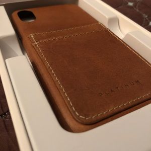 Platinum iPhone X leather card case